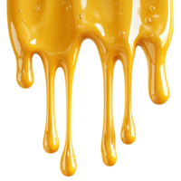 Dripping Honey Golden Syrup Texture on transparent background png