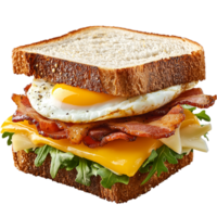 Bacon Egg Cheese Sandwich Recipe on transparent background png