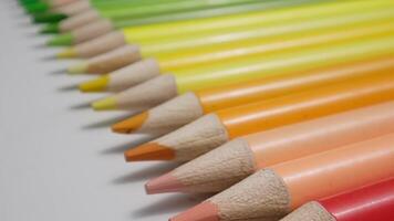 Vibrant Colored Pencils Arranged in a Creative Studio Setting for Drawing video