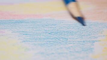 Vibrant Colored Pencils Creating Artistic Drawings in a Creative Office Setting video
