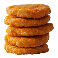 Crispy Potato Hash Browns Stack on transparent background png