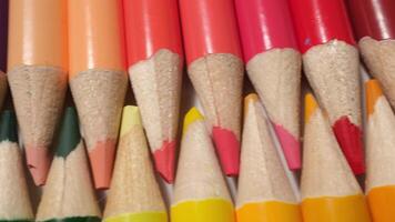 Close-up of Vibrant Colored Pencils Ready for Creative Drawing in Studio video