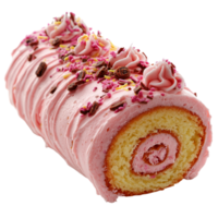 Pink Strawberry Cake Roll Recipe on transparent background png