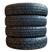 Stack of Used Car Tires on transparent background png