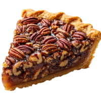 Delicious Pecan Pie Slice on transparent background png