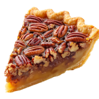 Delicious Pecan Pie Slice Recipe on transparent background png