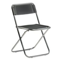 Folding Chair Metal Frame Black Seat on transparent background png
