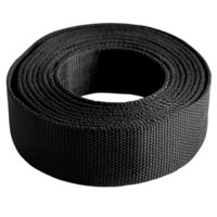 Rolled webbing material nylon strap textile close up product view isolated on transparent background png