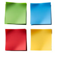 Colorful notes collection for reminders and creative brainstorming isolated on transparent background png