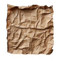 Crumpled brown paper texture background for graphic design element isolated on transparent background png