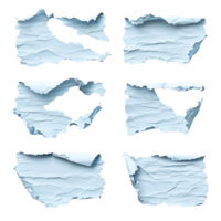 Torn paper edges collection grunge texture background for design isolated on transparent background png
