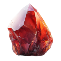 Red crystal gemstone mineral ruby quartz stone precious gem design isolated on transparent background png