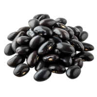 Pile of dry organic uncooked black beans for healthy eating diet isolated on transparent background png
