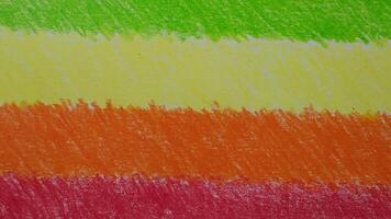 Vivid abstract drawing with colored pencil shades on textured paper surface video