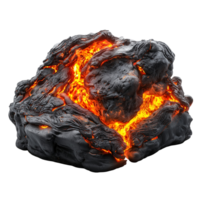 Molten rock lava magma geology fire element abstract design background art isolated on transparent background png