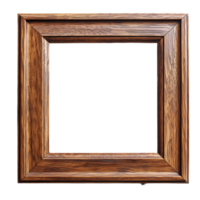 Wooden square frame design for artwork display and home decor projects isolated on transparent background png