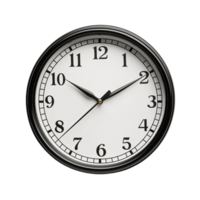 Round wall clock showing time ten ten time management concept design element isolated on transparent background png