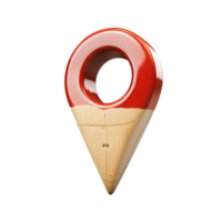 Red and beige gps location pin pointer map marker navigation icon element isolated on transparent background png