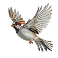 Captivating sparrow avian wildlife flying wings wildlife animal nature art isolated on transparent background png