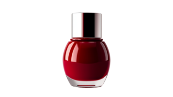 Nail polish bottle red color beauty product manicure on background isolated on transparent background png