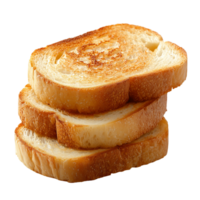 Stack of toasted bread slices breakfast food bakery product view isolated on transparent background png