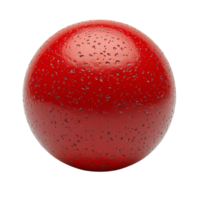 Red sphere textured ball render shiny surface design element art isolated on transparent background png
