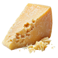 Delicious wedge of parmesan cheese food ingredient dairy product isolated on transparent background png