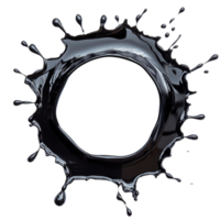 Liquid splash ring frame abstract background design element art isolated on transparent background png
