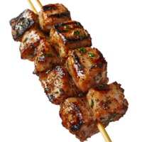 Delicious grilled meat skewers food presentation for recipe ideas isolated on transparent background png