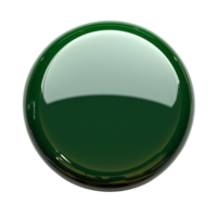 Green button graphic element shiny round object design illustration isolated on transparent background png