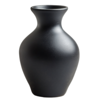 Black Ceramic Vase Isolated at the Transparent Background png