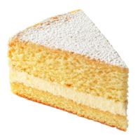 Slice of Sponge Cake Isolated at the Transparent Background png