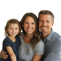 Portrait of Happy Family Smiling Together and Looking at Camera Isolated at the Transparent Background png