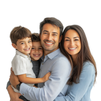 Portrait of Happy Family Smiling Together and Looking at Camera Isolated on Transparent Background png