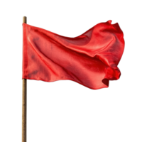 Red Flag Fluttering Waving in the Wind Isolated at the Transparent Background. Cut Out png