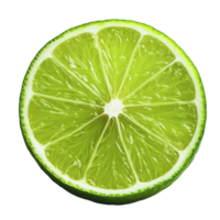 Fresh Sliced Green Lime Citrus Fruit Isolated at the Transparent Background png