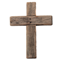 Old Wooden Cross with Details Isolated on the Transparent Background png