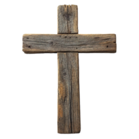 Old Wooden Cross with Details Isolated at the Transparent Background png