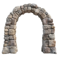 Ancient Stone Archway with Weathered Stones Isolated on the Transparent Background png