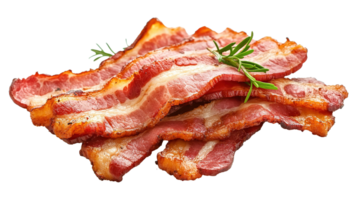 Cooked Bacon Slices Isolated on the Transparent Background png