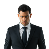 Businessman with Formal Suit and Serious Face and Looking Scared Isoalted at the Transparent Background png