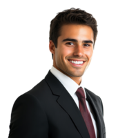 Formal Handsome Young Businessman Smiling, Looking at Camera Isolated at the Transparent Background png