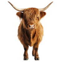 Scottish Highland Cow Full Body Isolated at the Transparent Background png