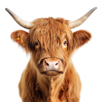 Scottish Highland Cow Full Body Isolated on Transparent Background png