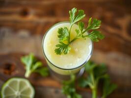 Refreshing Green Smoothie with Celery and Lime photo