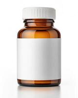 A bottle of medicine with a white cap photo
