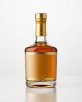 A bottle of whiskey on a white background photo