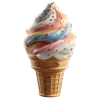 An ice cream cone with colorful sprinkles on top png