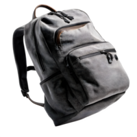 Stylish Grey Canvas Backpack for Travel and Everyday Use, Featuring Multiple Pockets and Durable Design png