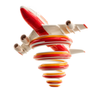 Airplane soaring through vibrant spiral design travel journey adventure flight speed motion dynamic energy png